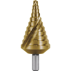 Spiral Step Drill (2-Flute Titanium Coated Type)