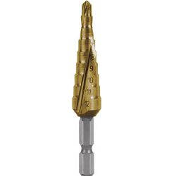 Spiral Step Drill 6.35 Hexagonal Shaft (Titanium Coated Type)